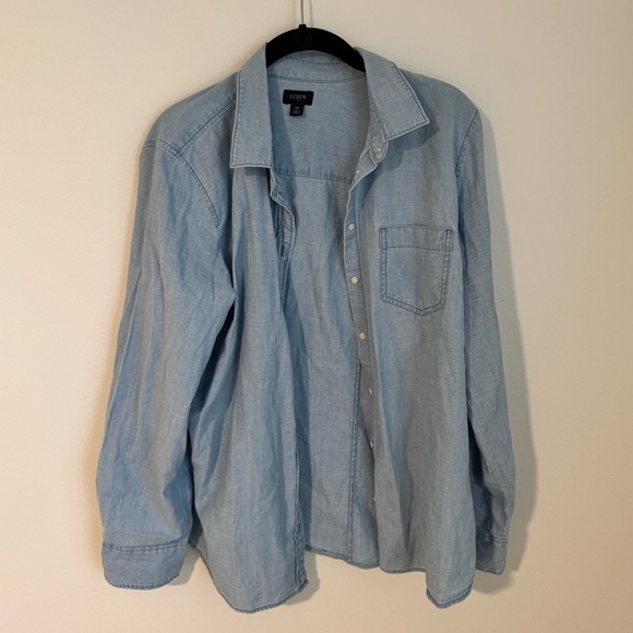 Oversized J Crew denim button down - Picture 1 of 4